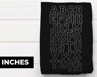 3 Inch Varsity Alphabet SVG Rhinestone Template