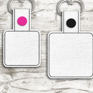 Rounded Square Blank ITH Key Fob Applique Embroidery File image 2