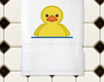 Rubber Duck Front Split Applique Embroidery File