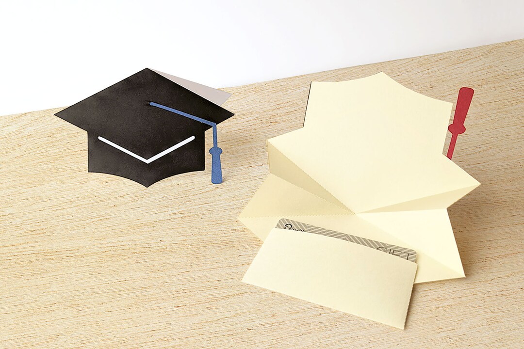Grad Hat Pop up Card With Optional Gift Card or Money Pocket SVG File ...