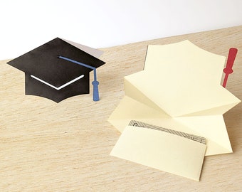 Grad Hat Pop Up Card with Optional Gift Card or Money Pocket SVG File