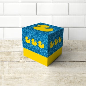 Rubber Ducky Cube Box With Lid SVG Design