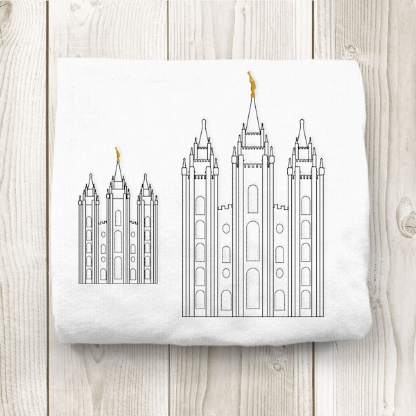 LDS Salt Lake City Temple Linework Embroidery File