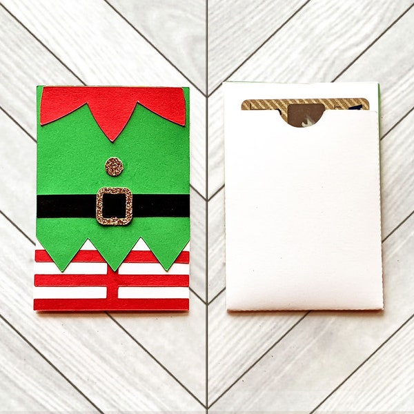 Porte-cartes cadeaux De tenue d’elfe de Noël SVG Design