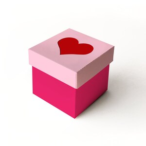 Heart Cube Box With Lid SVG Design