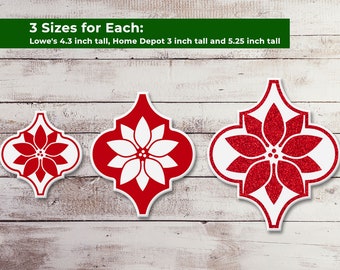 Poinsettia Arabesque Tile Ornament SVG Design