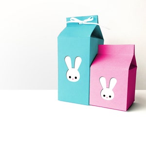 Easter Bunny Face Milk Carton Boxes SVG Design