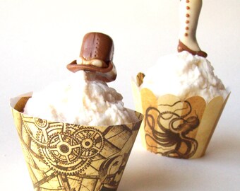 Steampunk Cupcake Wrappers Printable PDF