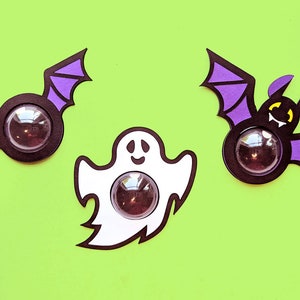Halloween Ghost and Bat Candy Dome Holder SVG File Trio