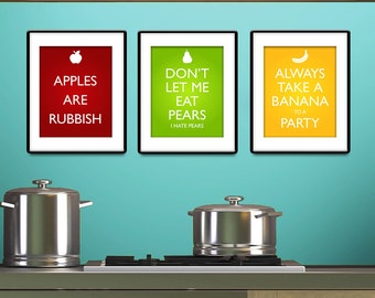 Quote Inspired Fruit Posters - Set of three
