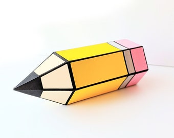 Pencil Hexagon Gift Box SVG Design
