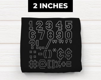 2 Inch Varsity Numbers and Punctuation SVG Rhinestone Template