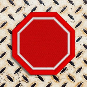 Stop Sign Octagon Patch ITH Applique Embroidery File