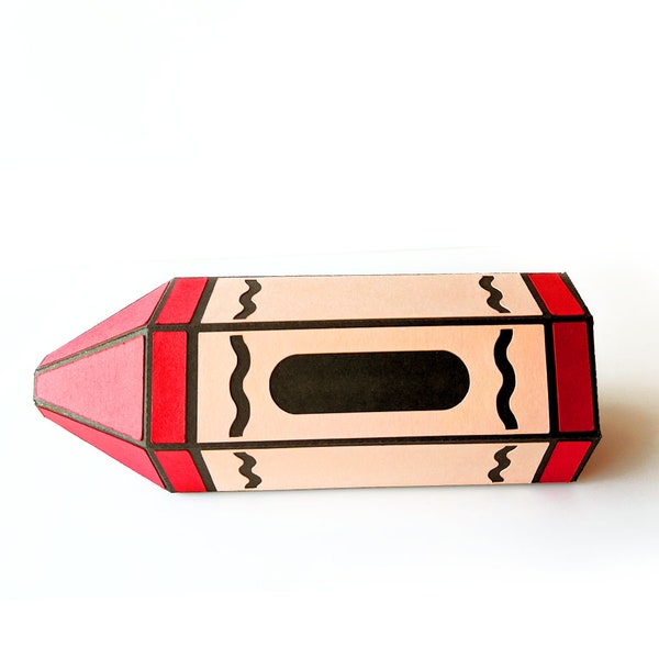 Crayon Hexagon Gift Box SVG Design