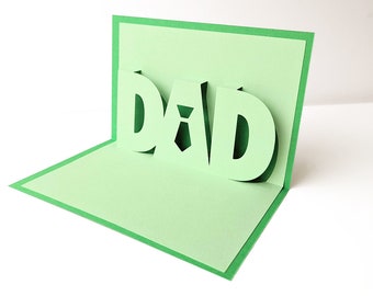 Dad with Tie Kirigami Word Pop Up Card SVG File