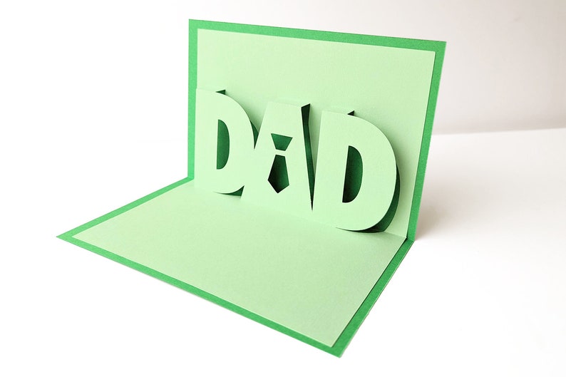 Dad with Tie Kirigami Word Pop Up Card SVG File image 1