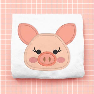 Pig Face Applique Embroidery File