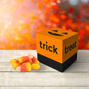 Halloween Pumpkin Cube Box SVG Design