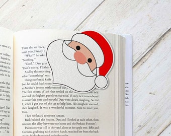 Weihnachtsmann Gesicht Ecke Lesezeichen ITH Applikation Stickdatei