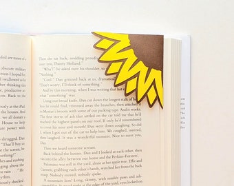 Sunflower Papercut Corner Bookmark SVG File