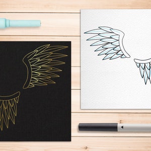 Engel oder Dämon Flügel SKETCH Single Line SVG-Datei