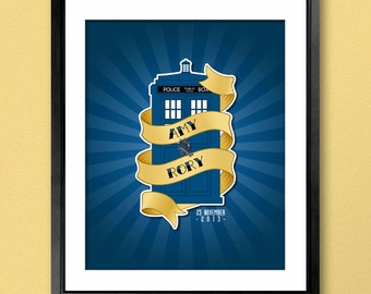 Police Box Wedding Poster - Guestbook Alternative or Anniversary Gift - 16x20