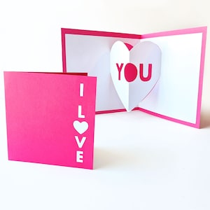 I Love You Heart Pop Up Card SVG File