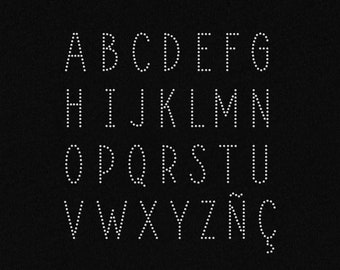 Deco Alphabet SVG Rhinestone Template
