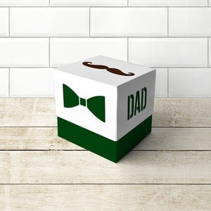 Bigode Dad Cube Box com tampa Design SVG