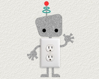 Plik SVG z dekoracją włącznika światła i gniazdka robota