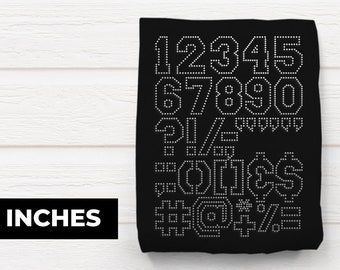 3 Inch Varsity Numbers and Punctuation SVG Rhinestone Template