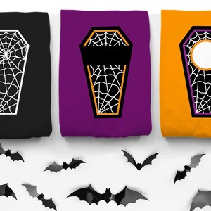 Halloween Cobweb Coffin SVG File Trio