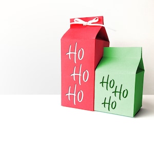 Melkpakdozen met Ho Ho Ho Cutout SVG Design