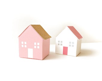 Boîte maison 3D SVG, modèle PDF - Boîte cadeau DIY