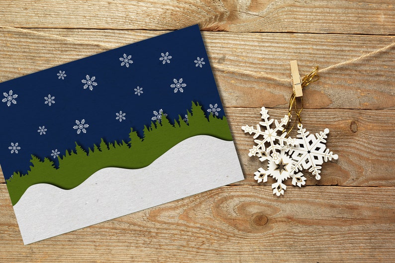 Download Seamless Winter Snow Scene with Deer SVG File | Etsy