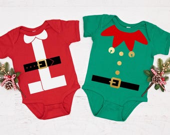Weihnachtsmannanzug und Elfen Outfit Shirt oder Bodysuit SVG Datei