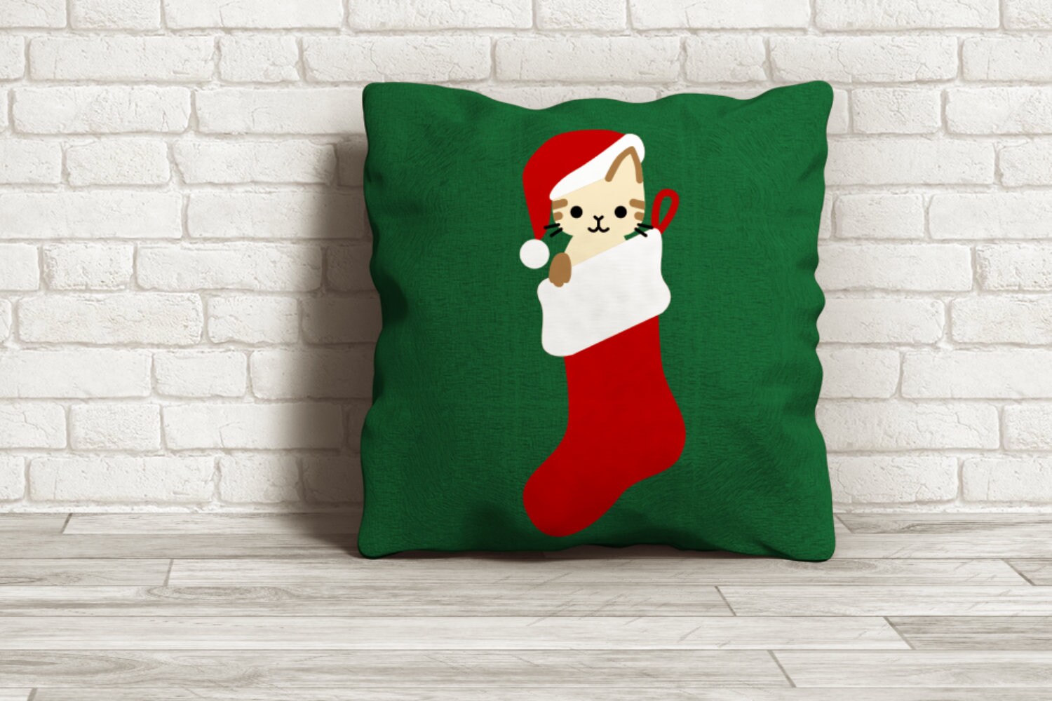 SWOBODAブローチ christmas-cat-stocking