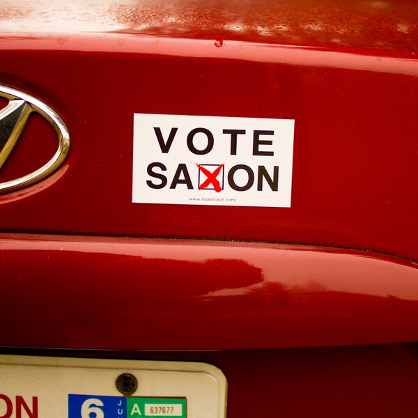 Doctor Who Inspired Car Magnet Bumper Sticker - Vote Saxon