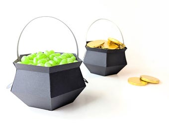 3D Papier Pot of Gold oder Kessel Box SVG Datei