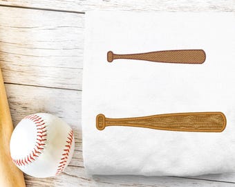 Baseball Bat with Wood Grain Applique Embroidery File