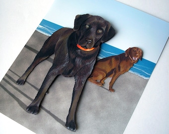 Custom Pet Portrait - 3D Paper Art based on your Photos
