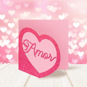 Amor Heart Layered Papercut Card SVG Cutting Template