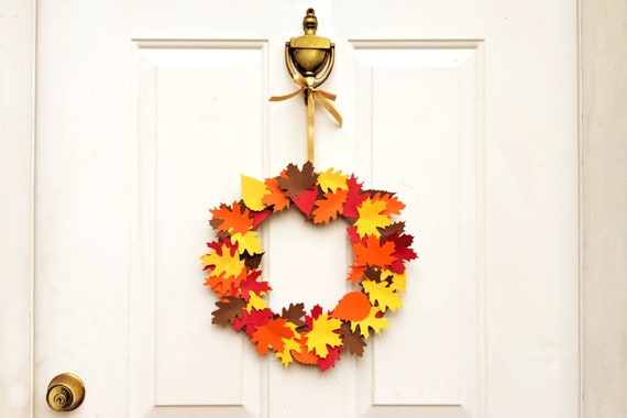 Download Free Autumn Leaf Wreath Svg File Cutting Template Etsy SVG Cut Files