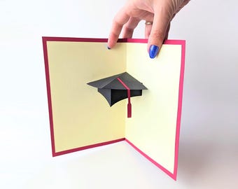 Graduation Cap Pop Up Card SVG and PDF Design
