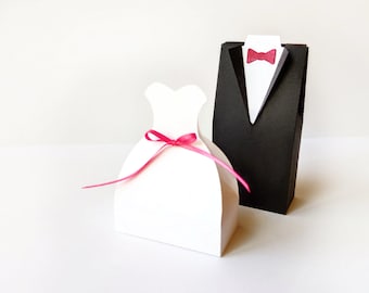 Wedding Dress and Tuxedo Box Set SVG + PDF Design