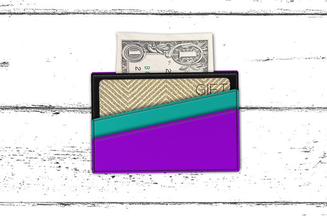 ITH Slanted Pocket Card Holder Wallet Applique Embroidery Design - Etsy
