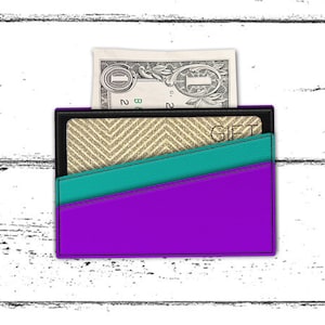 ITH Titular de la tarjeta de bolsillo inclinado Monedero Apliques Diseño de bordado