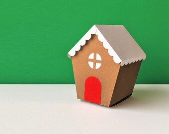Gingerbread House Christmas Gift Box SVG Design