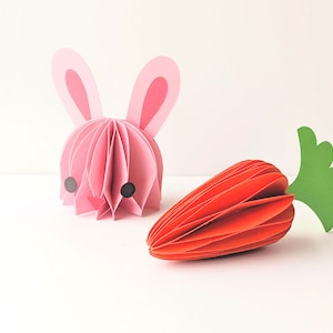 3D Honeycomb Easter Bunny Face e carota SVG File SVG