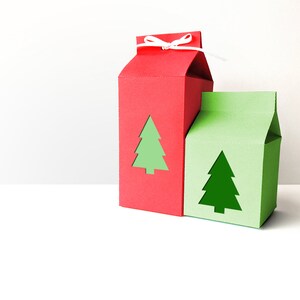 Milchkartons mit Tannenbaum Ausschnitt SVG Design